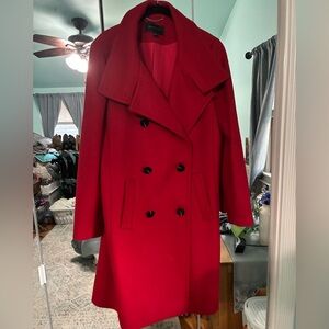 Ann Taylor Vibrant Red Pea Coat